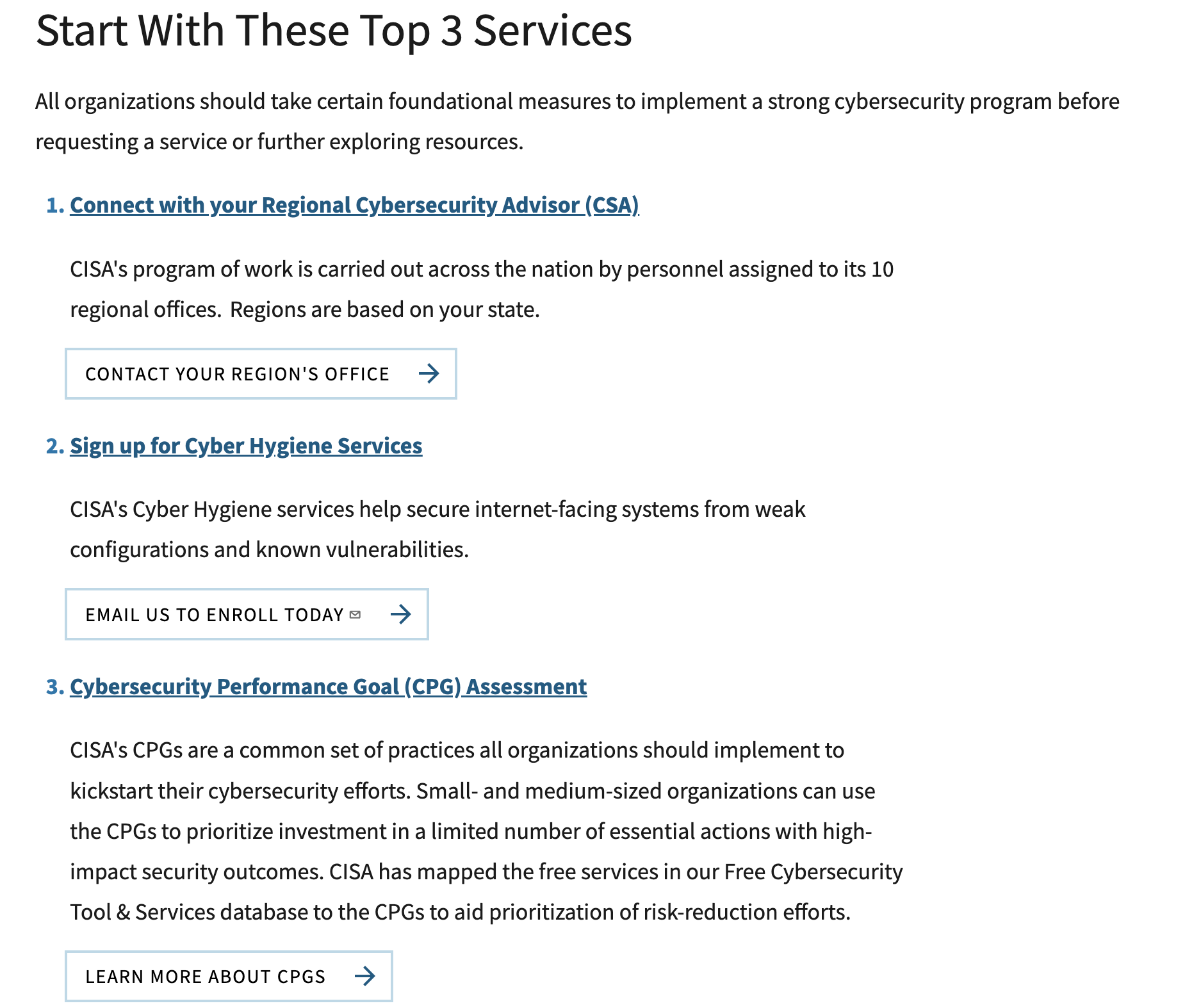 CISA Cybersecurity Services