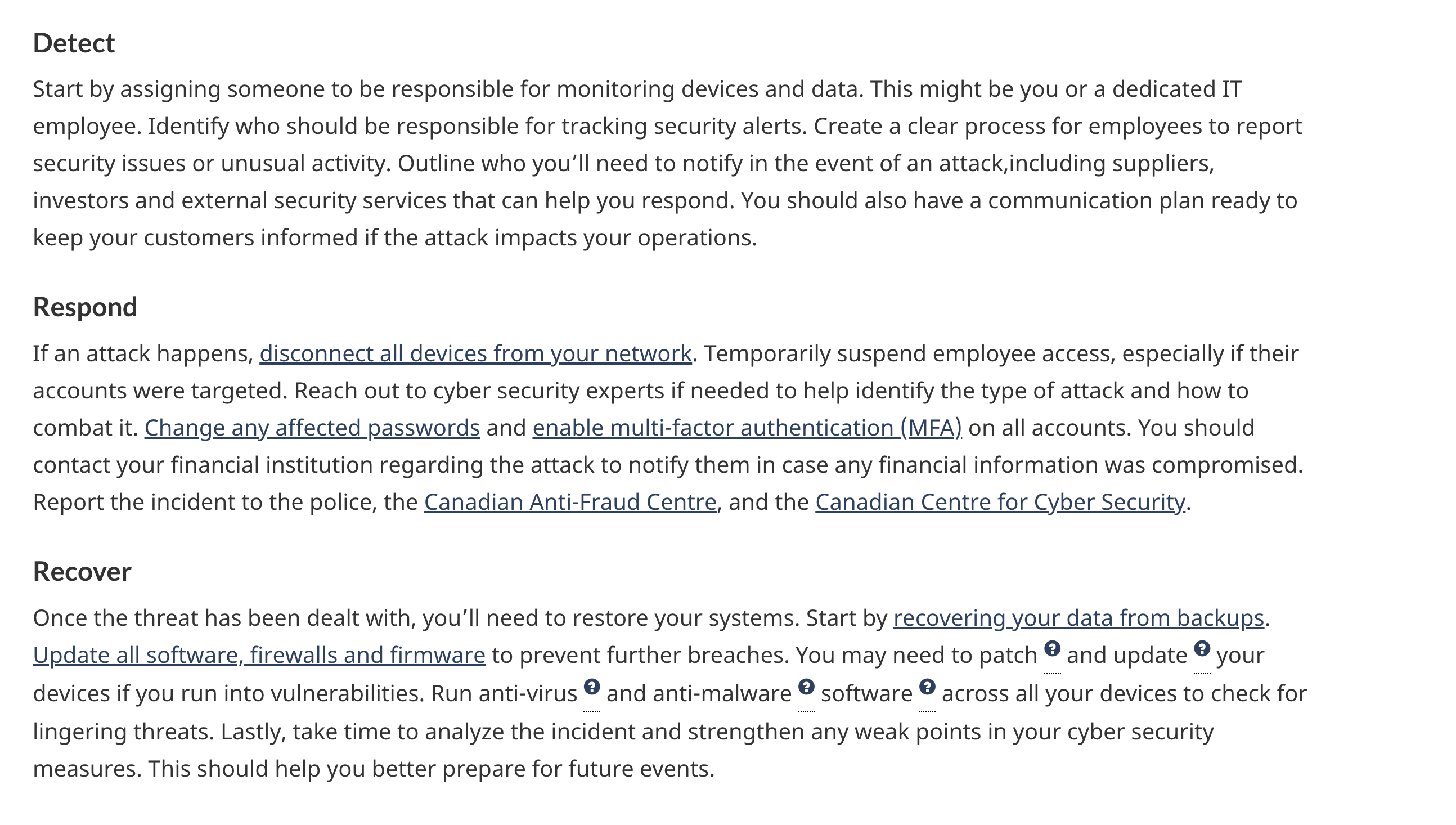 Canadian Government Cybersecurity Response