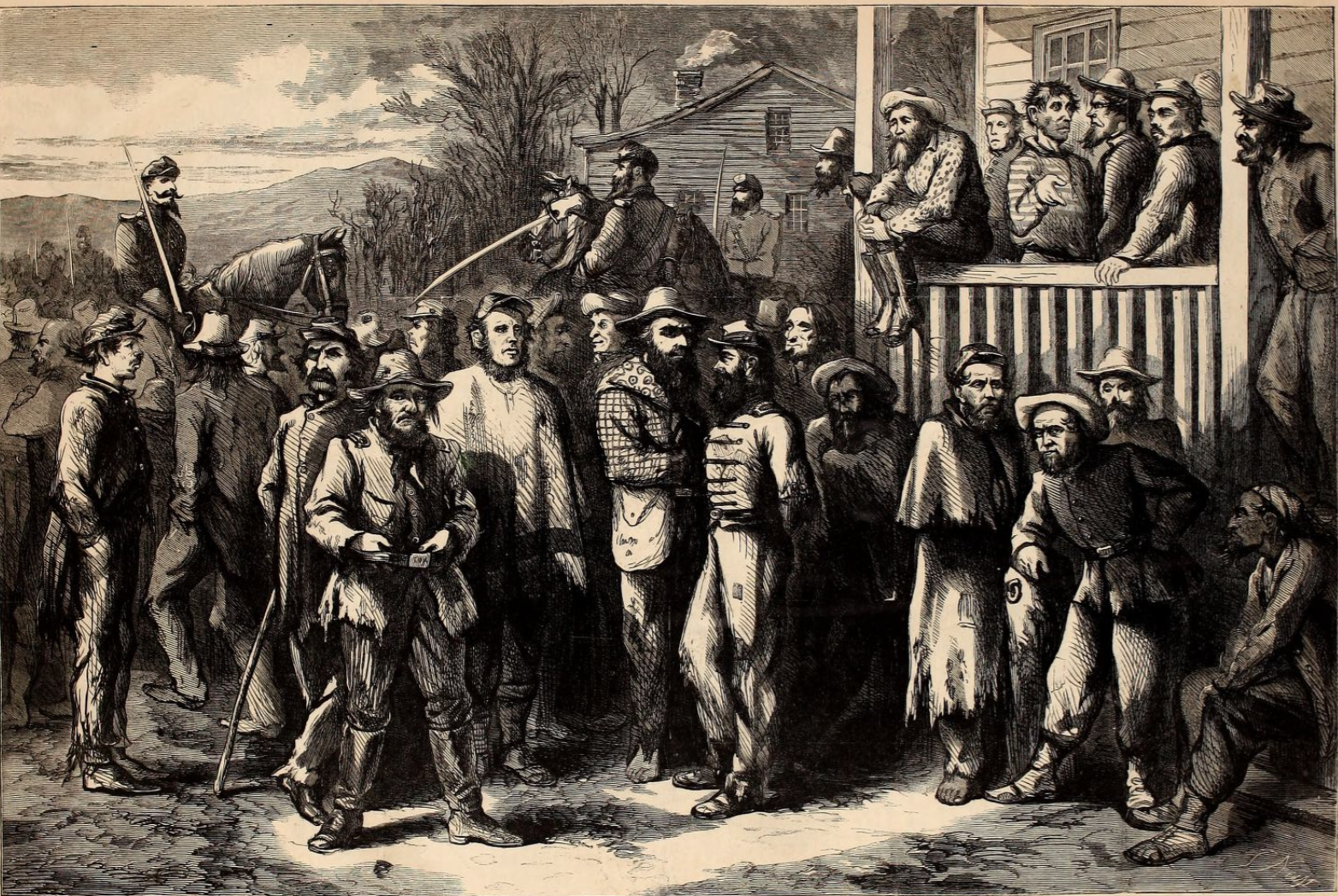 "Butternut Prisoners" from Harpers Weekly circa 1863.
